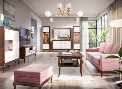 Wohnzimmer Set Vitrine Kommode Spiegel Wohnwände Kommoden Design